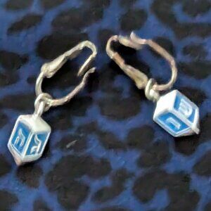 VTG Silver Dreidle Earrings